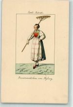 8000 Zürich Gebrauchsspuren Bauernmädchen von Kyburg Verlag Fingerle Nr.885T