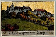 5600 Lenzburg 1920 Künstlersteindruck Schloss Lenzburg