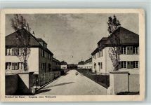 4132 Freidorf BL Muttenz 1928 Gebrauchsspuren Eingang zur Wohnzeile AK 2 Eckknicke