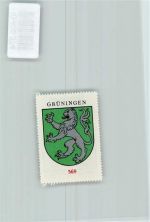 8627 Grüningen - Vignette Wappen Kaffee Hag ca 1920-1940 Löwe