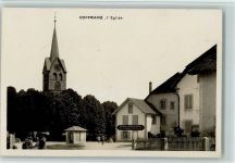 l´Eglise 1929 Foto AK Coffrane I Eglise,Straßenansicht mit Kirchturm, gute Erhaltung AK