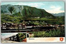6830 Chiasso 1907 Gebrauchsspuren Bahnhof Eisenbahn Dampflok Wappen