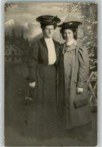 9403 Goldach Foto AK Frau Mode Hut Ort lt. Stempel