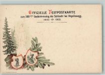 Vögelinsegg 1903 Prägedruck Festkarte 500. Geburtstag der Schlacht 1903 Helvetia AK