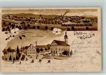 5610 Wohlen AG 1901 BOAKC Lithographie Sternenplatz Bahnhof Eisenbahn Bahnpost Nr 22 Gebrauchsspuren, bitte Scan genau beachten!