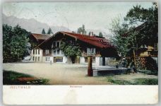3807 Iseltwald 1908 Lithographie Bernerhaus Pension