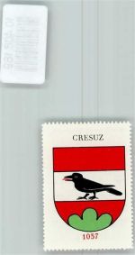 1653 Crésuz - Vignette Wappen Kaffee Hag ca 1920-1940 Rabe