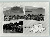 6045 Meggen - 3-Bildkarte Mit dem flugzeug über ...