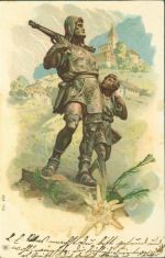 8752 Näfels 1902 AK mit gepresstem Edelweiß Wilhelm Tell