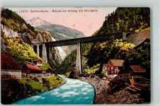 6474 Amsteg 1911 Gebrauchsspuren Gotthardbahn Brücke Windgälle