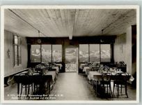 3657 Schwanden (Sigriswil) - Kurhaus Pension Blumenbergbad Speisesaal mit Ausblick auf die Alpen