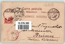 6010 Kriens 1897 Gebrauchsspuren Hotel Pilatuskulm mit Dependance Bellevue an der Eselwand Lithographie Vorläufer