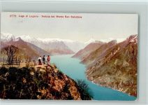 San Salvatore Künstlerkarte Lago di Lugano Veduta dal Monte San Salvatore