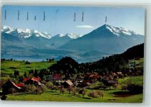 3657 Schwanden (Sigriswil) - Gesamtansicht Thunersee mit Doldenhorn Aermighorn Balmhorn Altels Rinderhorn Gr. Lohner Wildstrubel Niesen