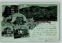 9427 Wolfhalden 1900 BOAKC Lithographie/Mondschein Pension Friedheim Flora Gasthaus Pension Zum Adler Pension Blatter Lindenberg