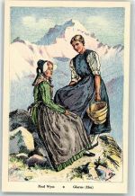 8767 Elm - Schw. Trachten-und Volksliedervereinigung Frauen in Tracht sign. Paul Wyss