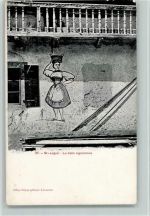 1806 St-Légier-La Chiésaz - La belle vigneronne Winzerin Wandmalerei