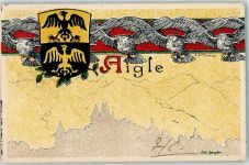 1860 Aigle 1901 Künstlerkarte Wappen sign E. D. Türrian