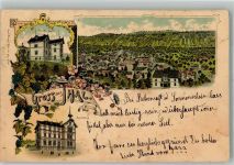 9425 Thal 1899 Gebrauchsspuren Krankenhaus Schule Lithographie