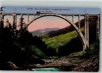 7057 Langwies 1918 Foto AK Eisenbahn Langwieser Viadukt Chur-Arosa-Bahn Feldpost