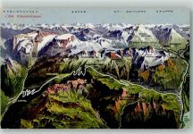 8751 Urnerboden 1921 - Klausenstrasse Vogelschau