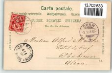 6330 Cham 1898 BOAKC Lithographie Milchsiederei Glückwunsch Neujahr