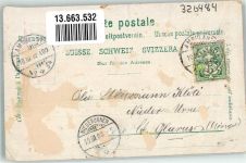 8608 Bubikon 1902 Gebrauchsspuren Bahnhof Ritterhaus Anstalt Friedheim Lithographie