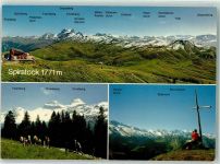 Spirstock - Hoch-Ybrig Bergwanderer Gipfelkreuz Gasthaus Hüttenstempel Ferien-und Sportzentrum