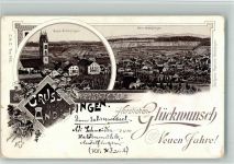 8450 Andelfingen 1897 BOAKC Lithographie Glückwunsch Neujahr Verlag Künzli Nr 503