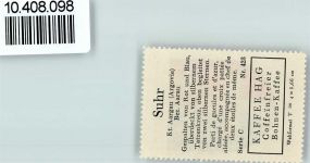 5034 Suhr - Vignette Wappen Kaffee Hag ca 1920-1940 Kreuz Sterne