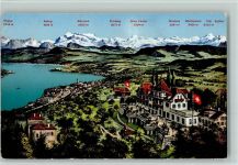 8803 Rüschlikon 1933 Gebrauchsspuren Hotel Belvoir AK