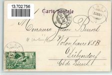 1552 Trey 1900 BOAKC Lithographie Pensionnat Cornamusaz Vorläufer Gebrauchsspuren, bitte Scan genau beachten!