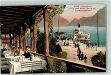 6053 Alpnachstad - Blick vom Hotel Pilatus auf Vierwaldstättersee Seitenraddampfer