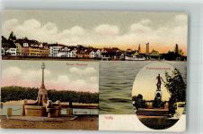 8712 Stäfa Foto AK Patrioten- Denkmal Neuer Brunnen Hafen