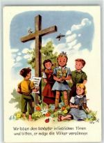 8887 Mels - Aktion Weisstannental Kinder singen Kreuz Singvögel sign.