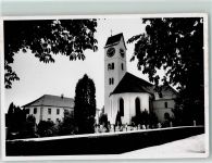2545 Selzach Foto AK Kirche mit Friedhof Ort handschriftlich