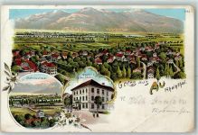 9434 Au SG 1898 Gebrauchsspuren Gasthaus Zum Rössli Stationsstrasse Lithographie