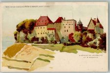 5600 Lenzburg Lithographie Schloss Lenzburg