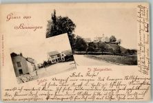 4102 Binningen 1899 Foto AK Kirche St. Margerethen Schule