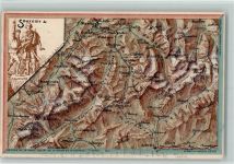 1946 Bourg-St-Pierre 1903 - Relieflandkarte