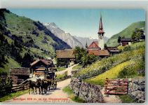 6464 Spiringen 1930 Foto AK Postkutsche Kirche