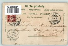 9434 Au SG 1898 Gebrauchsspuren Hotel Schiff Lithographie