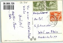 6055 Alpnach Dorf 1959 Foto AK Pension Stock Alphornbläser