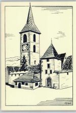 4132 Muttenz - Künstlerkarte Kirche