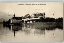 8640 Hurden 1915 - Fischerdorf Hurden bei Rapperswil am Zürichsee Gasthof zum Adler