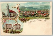 5610 Wohlen AG Lithographie Kirche Verlag Künzli Nr 107