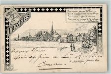 2105 Travers 1900 Künstlerkarte Wappen sign.