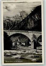 6474 Amsteg Foto AK Kirche Viadukt