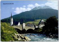 7460 Savognin - Muttergotteskirche mit Blick gegen Piz Arlos AKU1