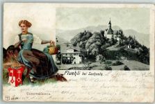 6173 Flühli 1904 Prägedruck Bei Sachseln Tracht: Unterwaldnerin Verlag Künzli 5121 /31